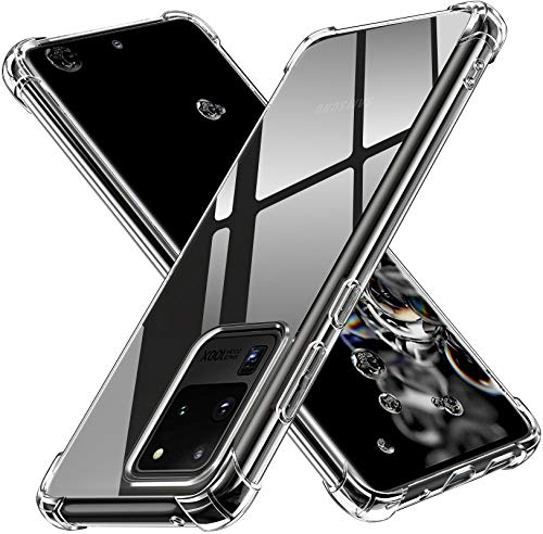 ivoler Funda para Samsung Galaxy S20 Ultra 5G, Carcasa Protectora Antigolpes Transparente con Cojín Esquina Parachoques, Suave TPU Silicona Caso Delgada Anti-Choques Case