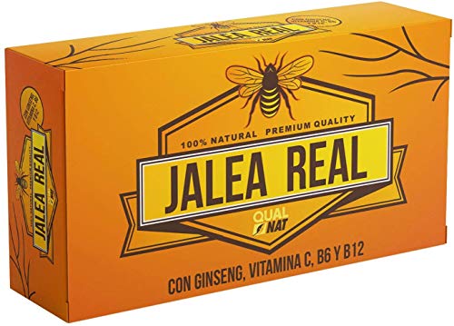 Jalea Real con Ginseng Rojo | Vitamina C | Vitaminas B6 y B12 | Refuerza el Organismo (20 AMPOLLAS)- Qualnat.