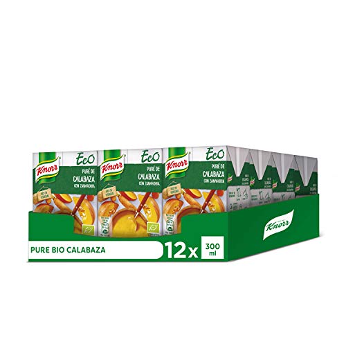 Knorr Eco Puré de Calabaza con Zanahoria - Paquete de 12 x 300 ml - Total: 3600 ml