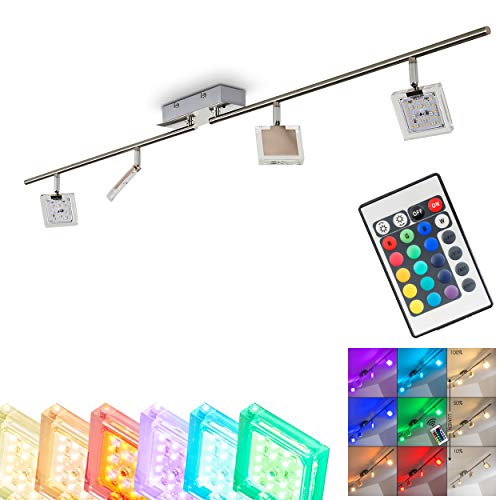 Lámpara de techo LED Ritsem de metal níquel mate/cromo - lámpara cambiadora de colores para el salón - dormitorio - vestíbulo