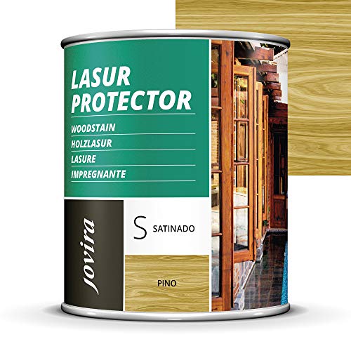 LASUR PROTECTOR SATINADO.(7 COLORES), Protege, decora y embellece todo tipo de madera (750 ML, PINO)