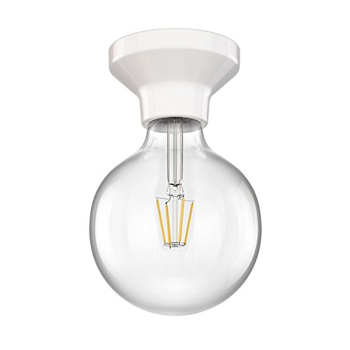 ledscom.de Lámpara de techo LED ELEKTRA Bola de porcelana incl. lámpara E27 G125 6W=60W blanco cálido 800lm