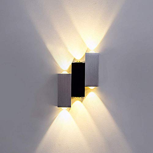 lightess 6w lámpara de pared led moderna lámpara de pared de interior hacia arriba hecha de aluminio iluminación de pared para sala de estar dormitorio pasillo escalera, etc. [clase energética a]
