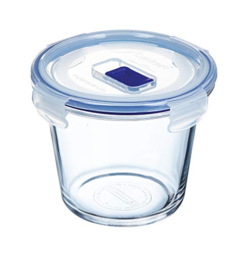 Luminarc Pure Box Active - Recipiente hermético de vidrio, redondo, tamaño 0,84 litros