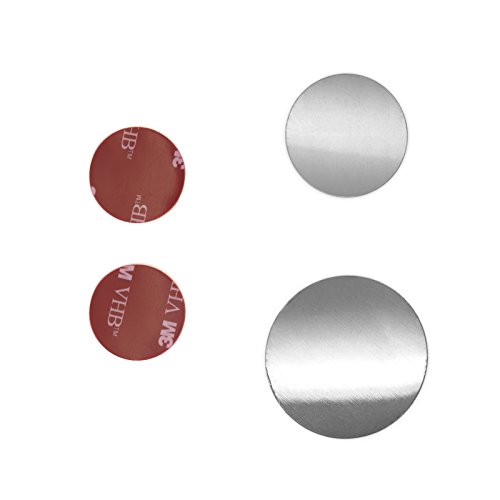 Mobilefox Juego de 2 piezas de repuesto universales dobles de metal y 2 placas adhesivas de repuesto para soporte de cabeza de bola