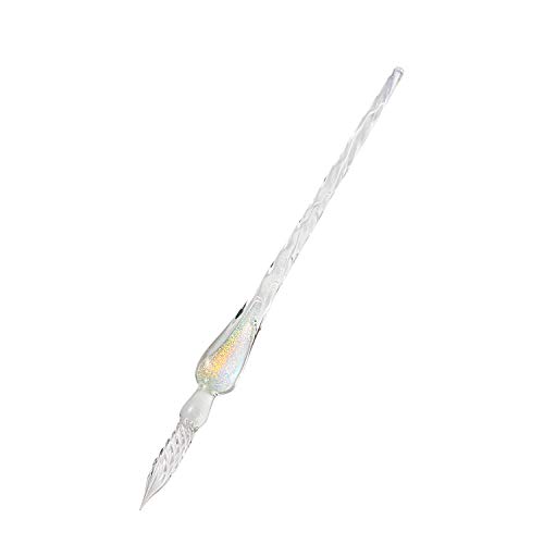 Molshine pluma de inmersión de vidrio de vidrio de borosilicato alta hecha a mano Pluma de firma de vidrio Regalo de negocios (Luz colorida)