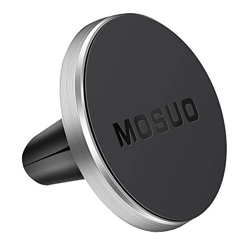 MOSUO Soporte Móvil Coche Magnético Ventilación, Universal iman para movil Coche para Rejillas del Aire, iman Télefono para iPhone Samsung LG y los Otros Smartphones GPS Dispositivo, Plata