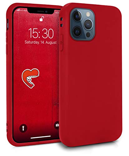 MyGadget Funda Slim para Apple iPhone 12/12 Pro en Silicona TPU - Resistente Carcasa Antichoque Flexible & Protectora - Friendly Pocket Case - Rojo