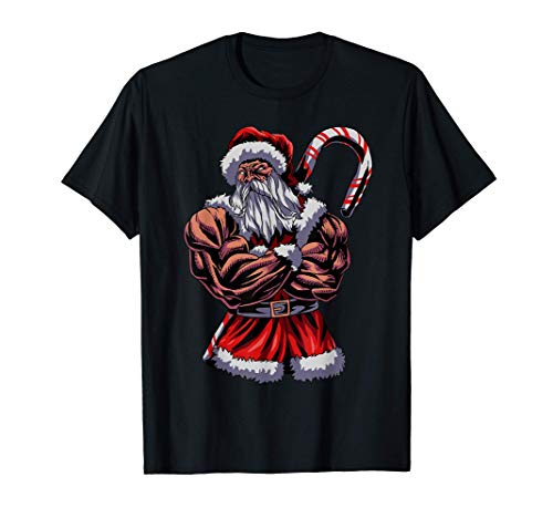 Navidad Papá Noel Gym Músculos Día festivo Idea de Regalo Camiseta