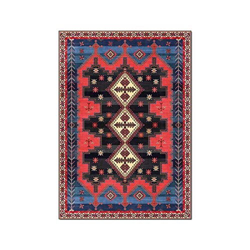 Palacio persa estilo étnico rojo azul negro habitación de los niños sala de estar dormitorio alfombra de estudio alfombra junto a la cama