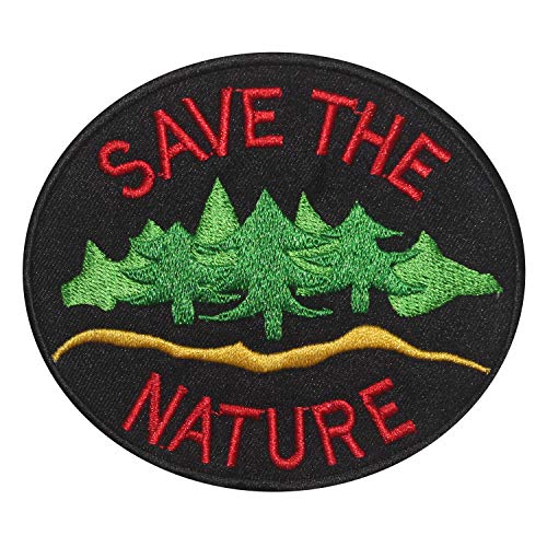 Parche bordado para coser o planchar Save Nature para ropa, camisas, vaqueros, etc.
