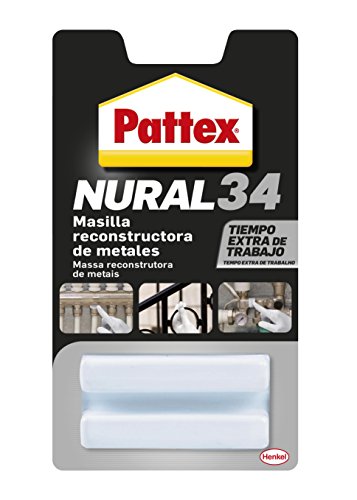 Pattex Nural 34, masilla reconstructora de metales, color gris, 50gr