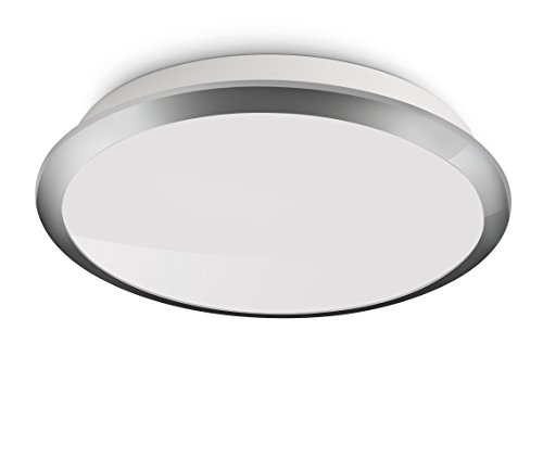Philips myLiving Denim - Plafón LED, iluminación de interior, luz blanca cálida, 3 W, diámetro de 24.3 cm, color gris