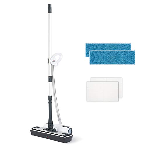 Polti Moppy Limpiador de suelos con vapor sin cables para todo tipo de suelos y superficies verticales lavables, color blanco