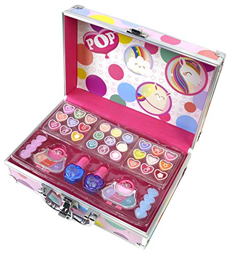 POP GIRL Color Train case - Maletín de Maquillaje - Set de Maquillaje para Niñas - Juguetes Niñas - Selección de Productos Seguros en un Maletín Muy Moderno