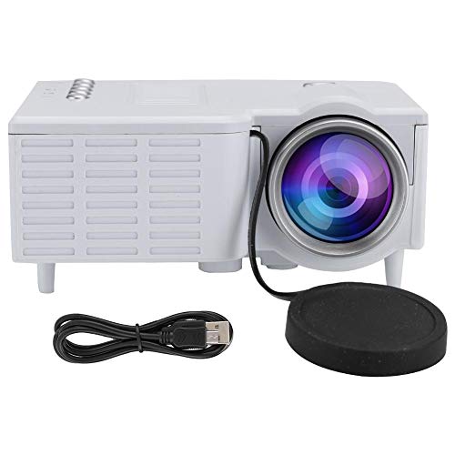 Proyector Portátil Home Movie Theater Mini HD 1080P, Proyector Miniatura Home HD 1080P con Ventilador + Radiador de Aluminio + Conducto de Aire Eddy, Enfriamiento Eficiente y Diseño Silencioso(Blanco)