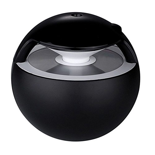 QIHANGCHEPIN Humectador de bola 450ml con aroma de la lámpara Aceite esencial Difusor de aroma eléctrico ultrasónico Mini USB Humectador de aire Fogger (Negro)