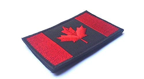 Reeseiy Insignia De La Bandera Canadiense Moderna Parche De Moral Militar De La Hoja De Arce De Canadá 2X3 para La Ropa Jeans Hat (Negro con Rojo) (Color : Colour, Size : Size)