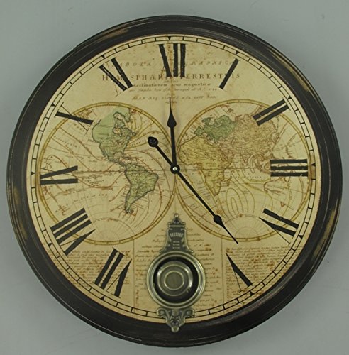 Reloj de pared grande XXL con péndulo de estilo colonial, estilo antiguo, 60 cm, reloj de péndulo