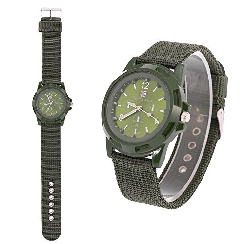 Reloj de pulsera digital electrónico para hombre Reloj de pulsera resistente para mujer de moda de nylon Relojes de pulsera de moda de moda masculina(Army Green)
