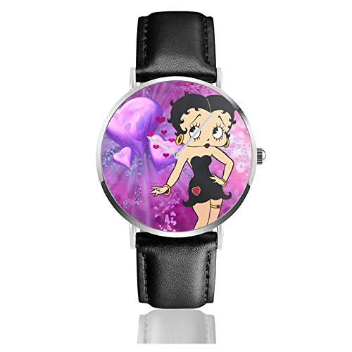 Relojes Anolog Negocio Cuarzo Cuero de PU Amable Relojes de Pulsera Wrist Watches Betty Boop