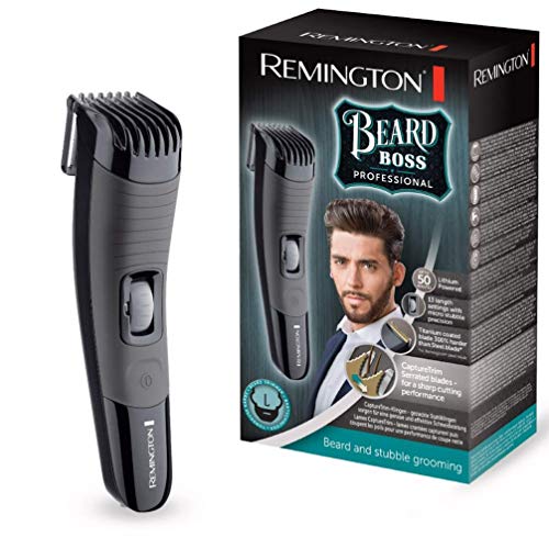 Remington Bear Boss MB4130 Barbero, Cuchillas Titanio, Recargable, Litio, 13 Ajustes, Negro y Gris