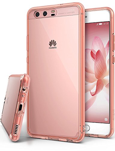 Ringke Funda para Huawei P10, [Fusion] Protector de TPU con Parte Posterior Transparente de PC Caso Protectora biselada para Huawei P10 2017 - Cristal Oro Rosa Rose Gold
