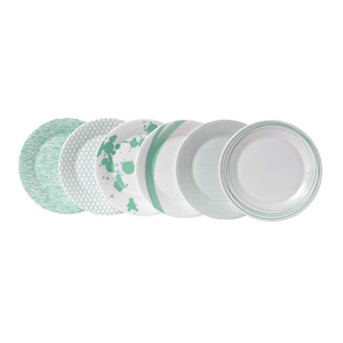 Royal Doulton Pacific 1052191 - Juego de platos (porcelana, 6 unidades, 23 cm), color verde