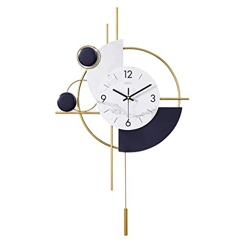 SHENRQIA Personalidad Moderna Reloj De Pared con,Decorativos Silencioso Interior Reloj De Lugares Salas De Estudio,Nordic Design Reloj De Pared De Cuarzo Reloj De Sala