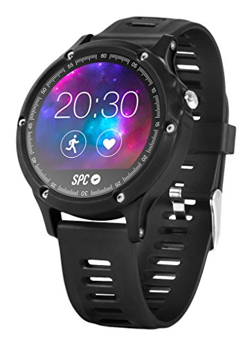 SPC Smartee Sport Smartwatch de 1.22" (Bluetooth 4.0 BLE, GPS), Juventud Unisex, Negro