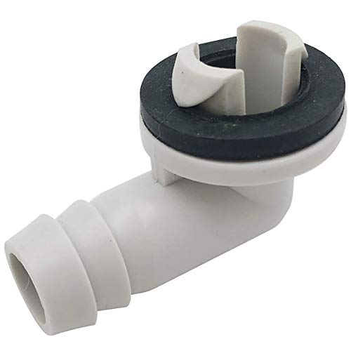 TankMR Conector de manguera de drenaje de aire acondicionado de plástico con anillo de goma, 15 mm, color blanco y gris