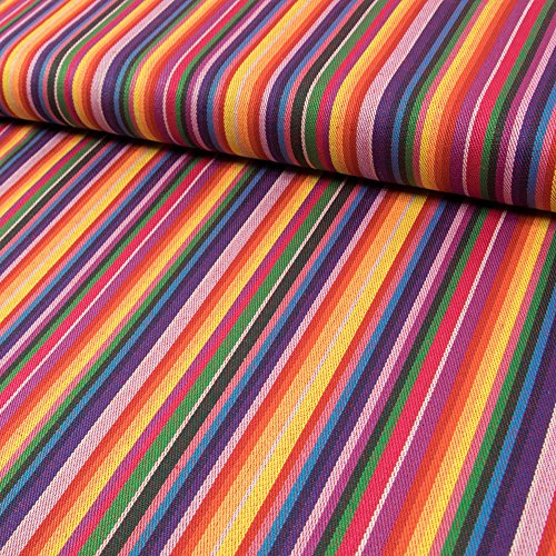 Tela decorativa de rayas de México multicolor. Precio por 0,5 metros.