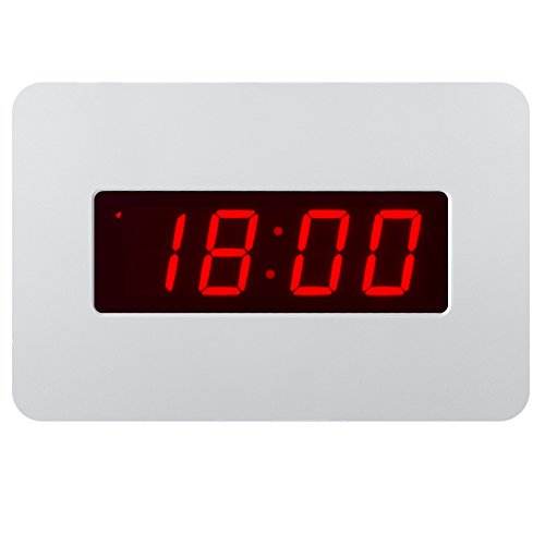 Timegyro Reloj de pared digital con pilas Reloj de alarma de escritorio para durmientes pesados (blanco)