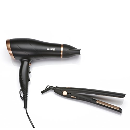 Tristar HD-2366 Secador de pelo y Plancha Alisadora: Secador de pelo con tecnología iónica, Plancha Alisadora hasta 200 ⁰C