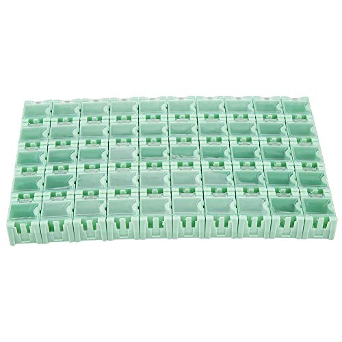 【????? ?????? ?????????】Caja de almacenamiento para clasificar componentes electrónicos, 50 piezas caja contenedor SMT SMD verde.