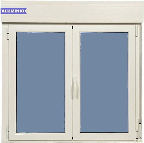 Ventana Aluminio Practicable Oscilobatiente Con Persiana PVC 1200 ancho x 1155 alto 2 hojas