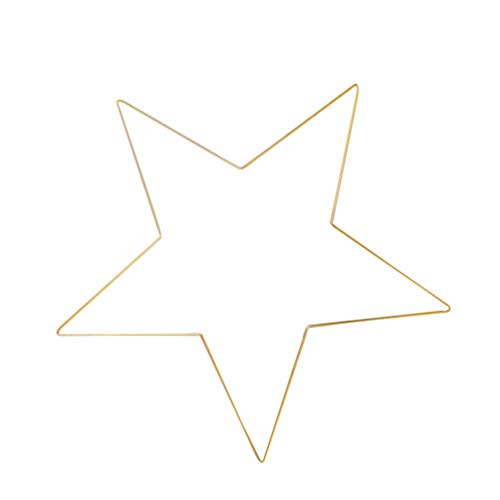 VORCOOL Estrella de metal para decoración de pared, estrella de Navidad, 25 x 4 mm, acristalamiento pentagrama, arte de pared montado para salón, dormitorio, accesorio para el hogar (dorado) 25 cm