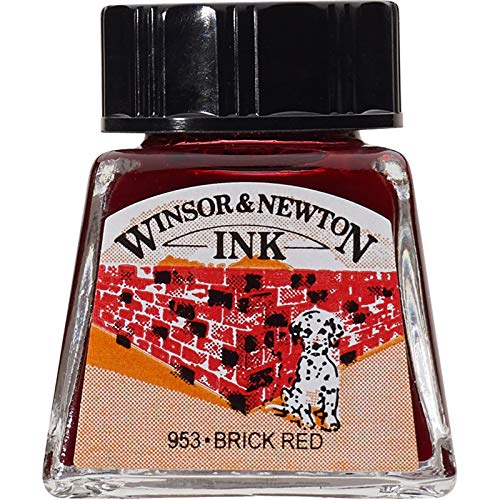 Winsor & Newton tinta para dibujo Drawing Ink - frasco de 14ml, rojo ladrillo