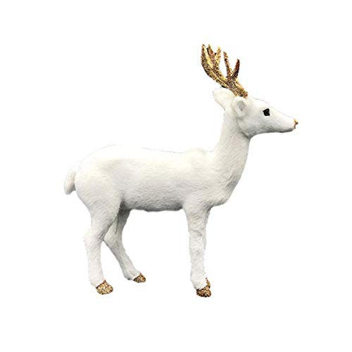 XCYG Felpa Navidad Elk Doll Tela no Tejida Blanco Marrón Reno Decoración de pie A: 24 * 24 CM