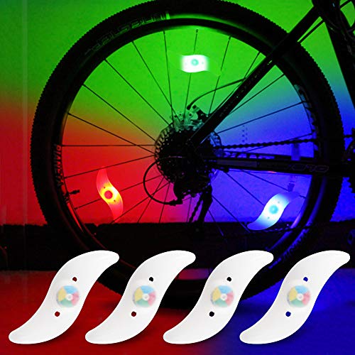 yifengshun 4pcs luz de radios de Bicicleta, Rayo de la decoración Impermeable de la Rueda de la Bicicleta luz del Destello del LED lámparas de neón usadas-Vistoso