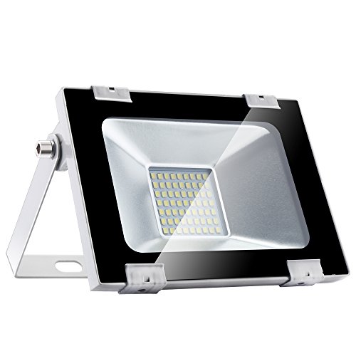 Yuanline Cool White LED reflector para exteriores 30W 3000LM, 6000k-6600k, para jardín, garaje, patio, estadio, fábrica, almacén, IP65