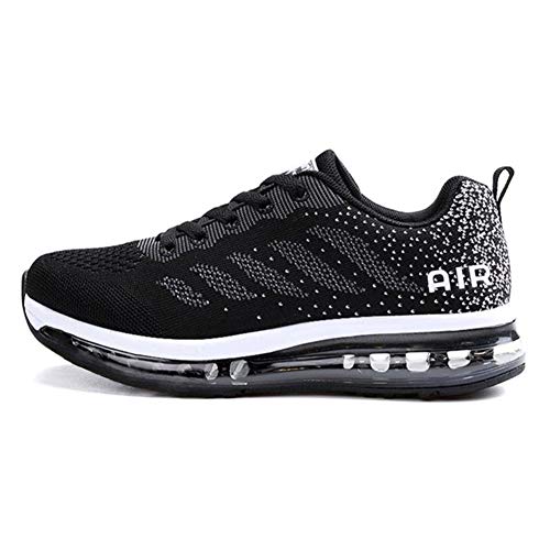 Zapatillas de Deportes Hombre Mujer Zapatos Deportivos Aire Libre para Correr Calzado Sneakers Gimnasio Casual(833-BK44)