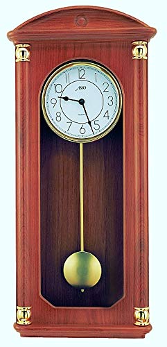 Zeit.punkt Delsberg 345413 - Reloj de pared con péndulo (fabricado en Alemania, carcasa de madera maciza, BIM BAM Schlagg y Westminster)