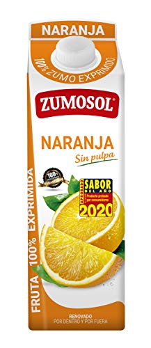 Zumosol Zumo Exprimido 100% De Sin Pulpa 1L, Naranja, 1000 Mililitro