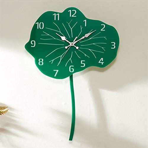 ZXJTX Reloj de Pared fácil de Colgar Lotus Pendulum Creativo Hecho a Mano Reloj de Pared Sala de Estar Reloj acrílico Reloj de Pared Moderno diseño Home Reloj Reloj Reloj de decoración