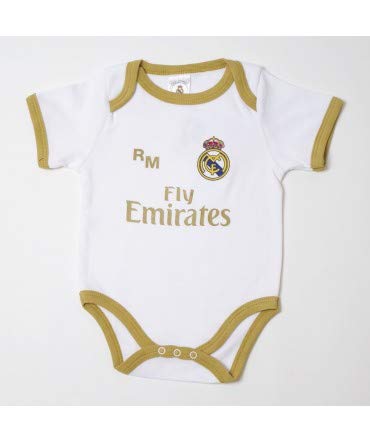 10XDIEZ Body Bebe Real Madrid 813 BCO-Ocre - Tallas bebé - 3 Meses