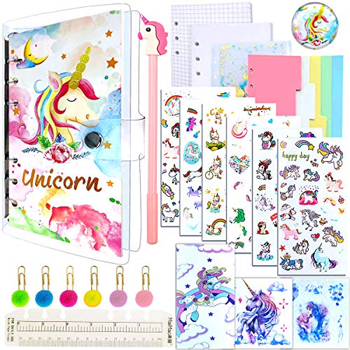 7 Piezas Estuche Unicornio Set de Papelería, Unicornio Piezas Set de Papelería,Unicorn Notebook y Juego de Bolígrafos Para Niños, Regalos de Unicornio para Niñas Niños