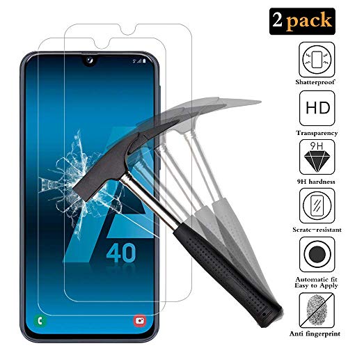 ANEWSIR Protector de Pantalla para Samsung Galaxy A40,[2 Pack] Cristal Templado Samsung Galaxy A40 [9H Dureza] [Alta Definicion]