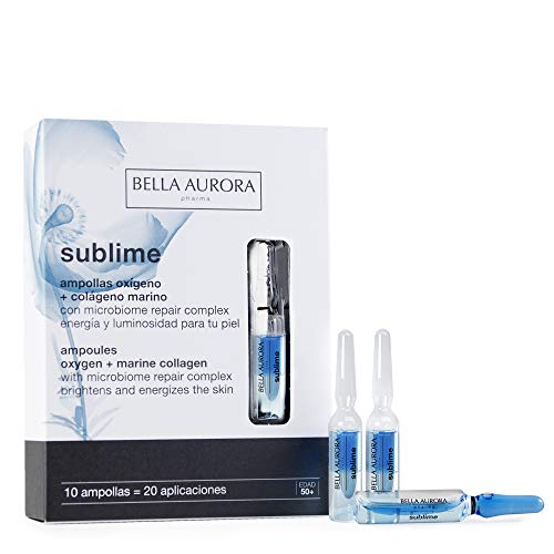 Bella Aurora Sublime Ampollas Oxígeno + Colágeno Marino Con Microbiome Repair Complex Energía y Luminosidad Anti-Edad Anti-Arrugas Tratamiento Facial para Todo Tipo de Pieles, 10 ampollas