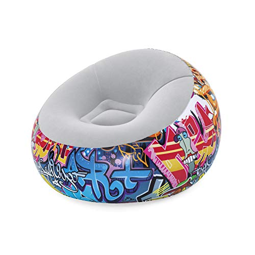 BESTWAY 75075 - Sillón Hinchable Graffiti 112x112x66 cm